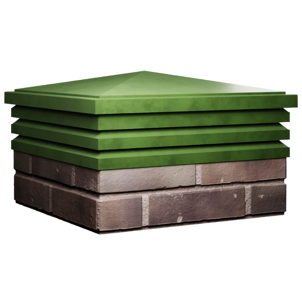 Колпак Zking Бона ХайТек Зеленый на столб 2х2 кирпича (513х513мм) в Кемерово фото