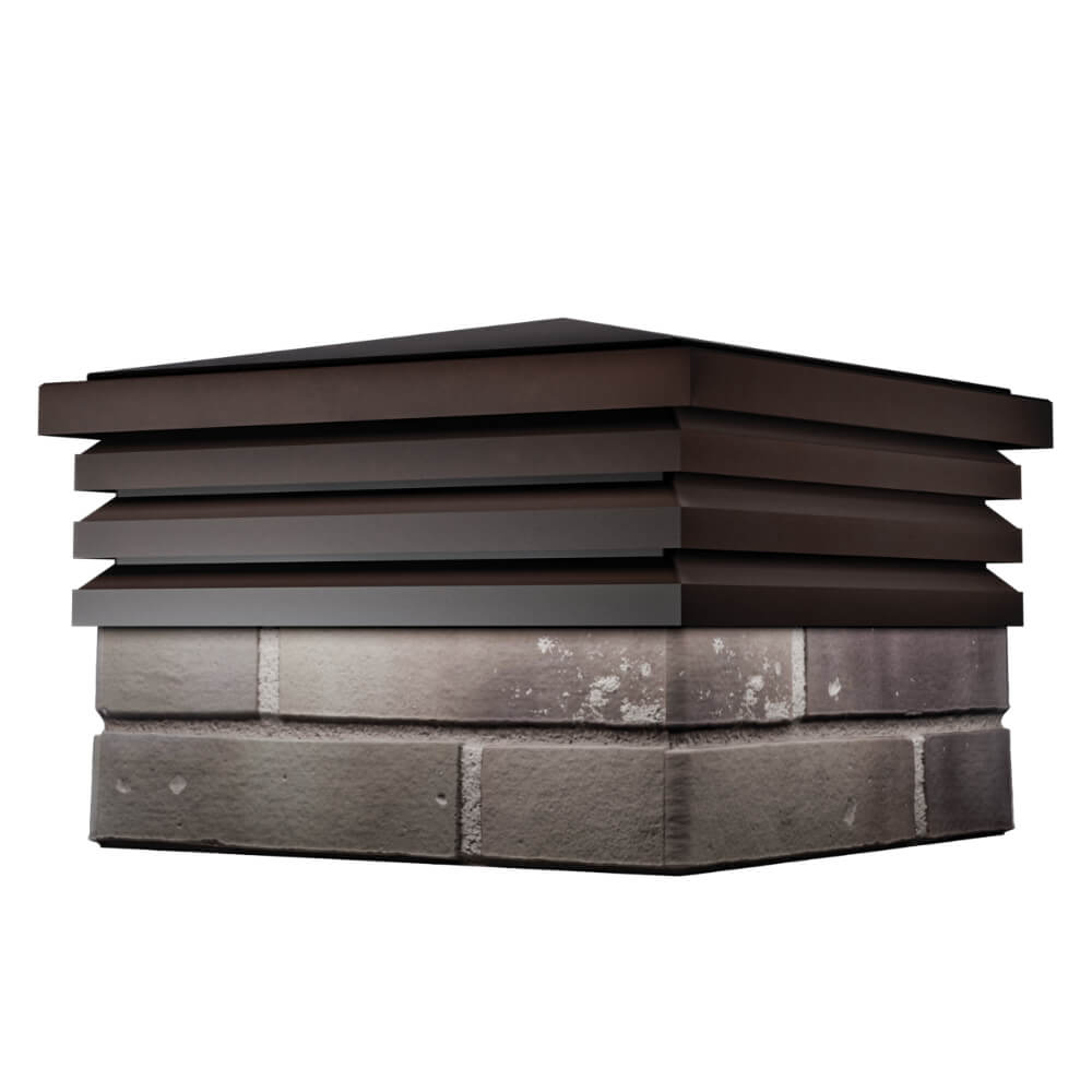 Колпак Zking Бона ХайТек Коричневый на столб 1.5х1.5 кирпича (385х385мм) в Кемерово фото