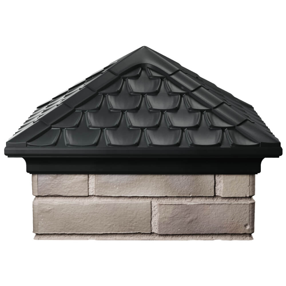 Колпак Zking Эльбрус Черный на столб 1.5х1.5 кирпича (385х385мм) Кемерово фото