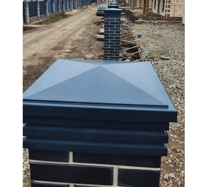 Колпак Zking Бона ХайТек Серый на столб 1.5х1.5 кирпича (385х385мм) в Кемерово фото