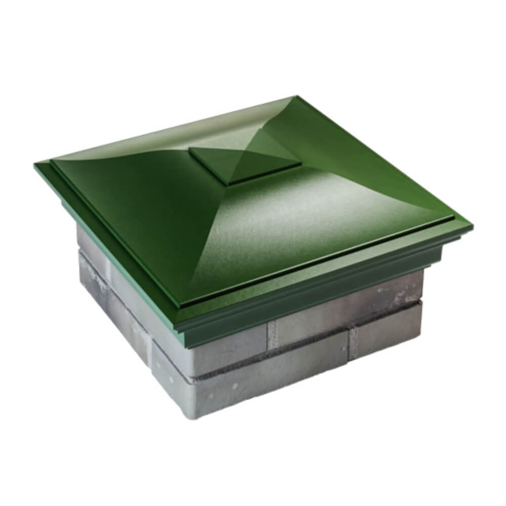 Колпак Zking Монблан Зеленый на столб 1.5х1.5 еврокирпича 0.7НФ (355х355мм) в Кемерово фото