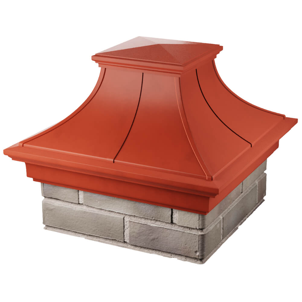 Колпак Zking Монблан Премиум Красный на столб 1.5х1.5 кирпича (385х385мм) в Кемерово фото