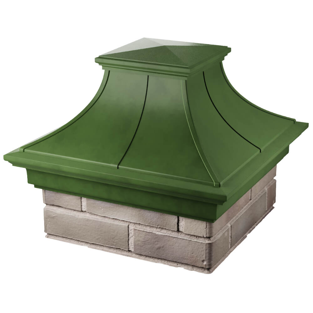 Колпак Zking Монблан Премиум Зеленый на столб 1.5х1.5 кирпича (385х385мм) в Кемерово фото