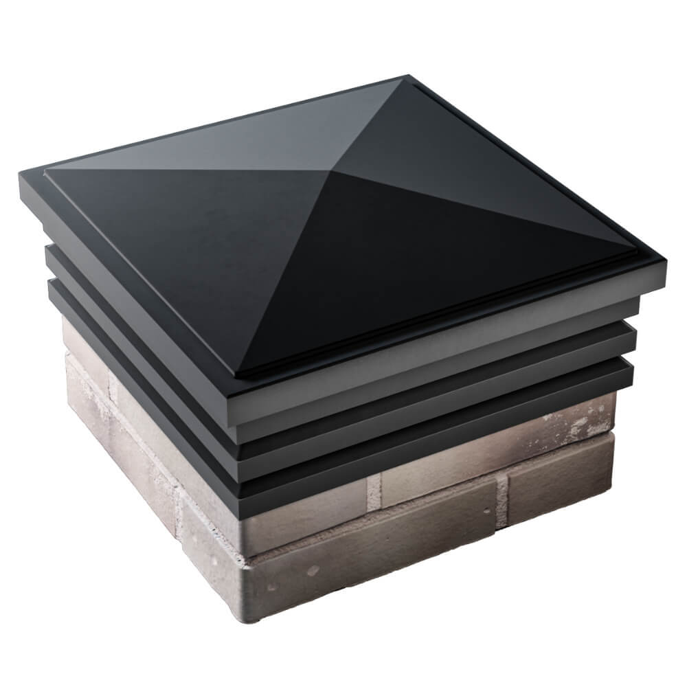 Колпак Zking Бона ХайТек Черный на столб 1.5х1.5 кирпича (385х385мм) в Кемерово фото