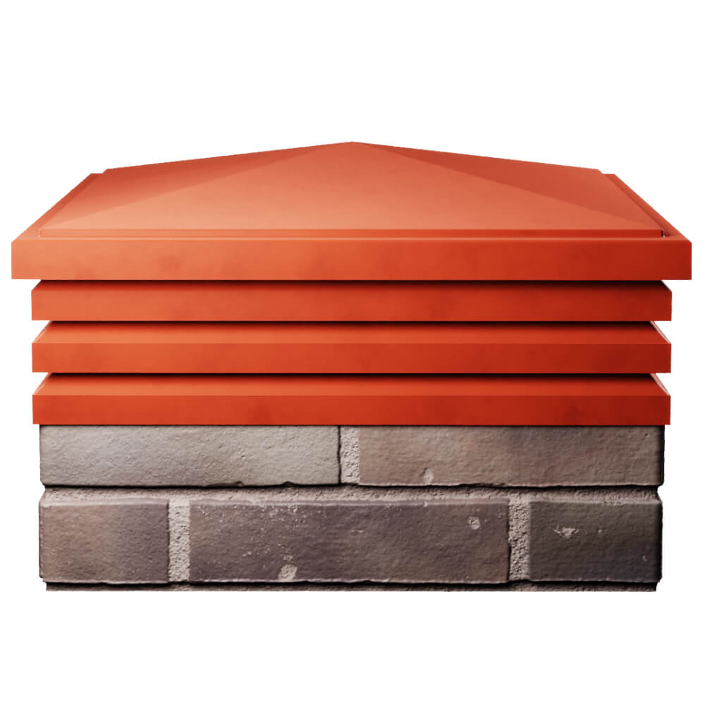 Колпак Zking Бона ХайТек Красный на столб 2х2 кирпича (513х513мм) Кемерово фото