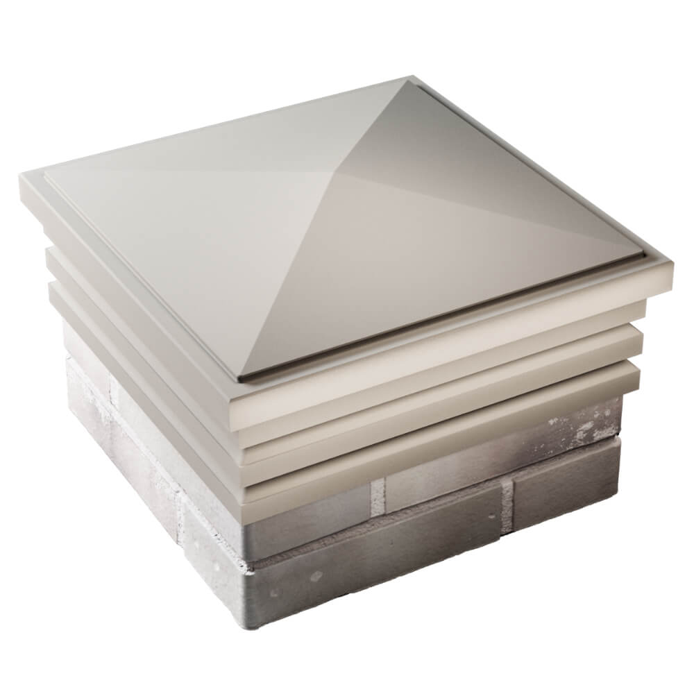 Колпак Zking Бона ХайТек Бежевый на столб 1.5х1.5 кирпича (385х385мм) в Кемерово фото