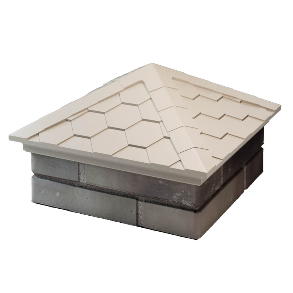 Колпак Zking Эверест Бежевый на столб 1.5х1.5 кирпича (390х390мм) в Кемерово фото