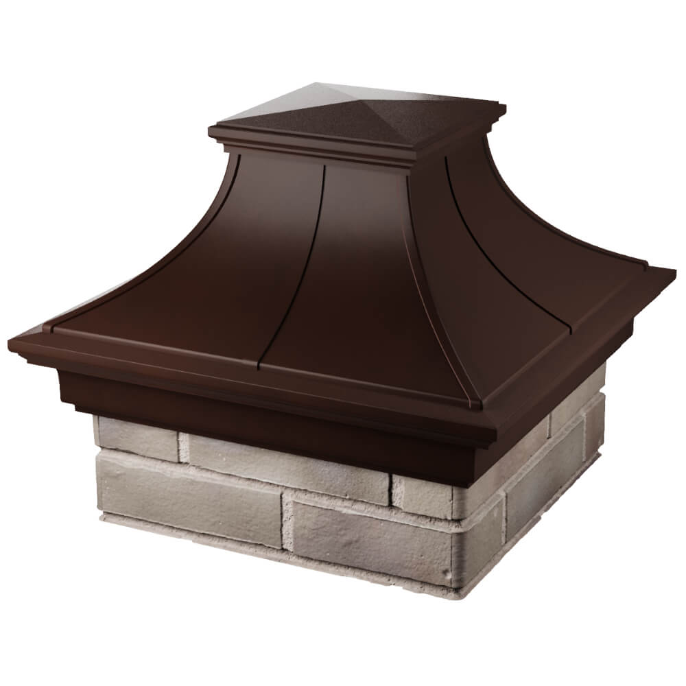Колпак Zking Монблан Премиум Коричневый на столб 1.5х1.5 кирпича (385х385мм) в Кемерово фото