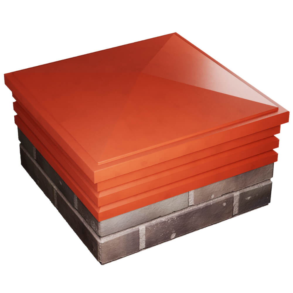 Колпак Zking Бона ХайТек Красный на столб 2х2 кирпича (513х513мм) в Кемерово фото