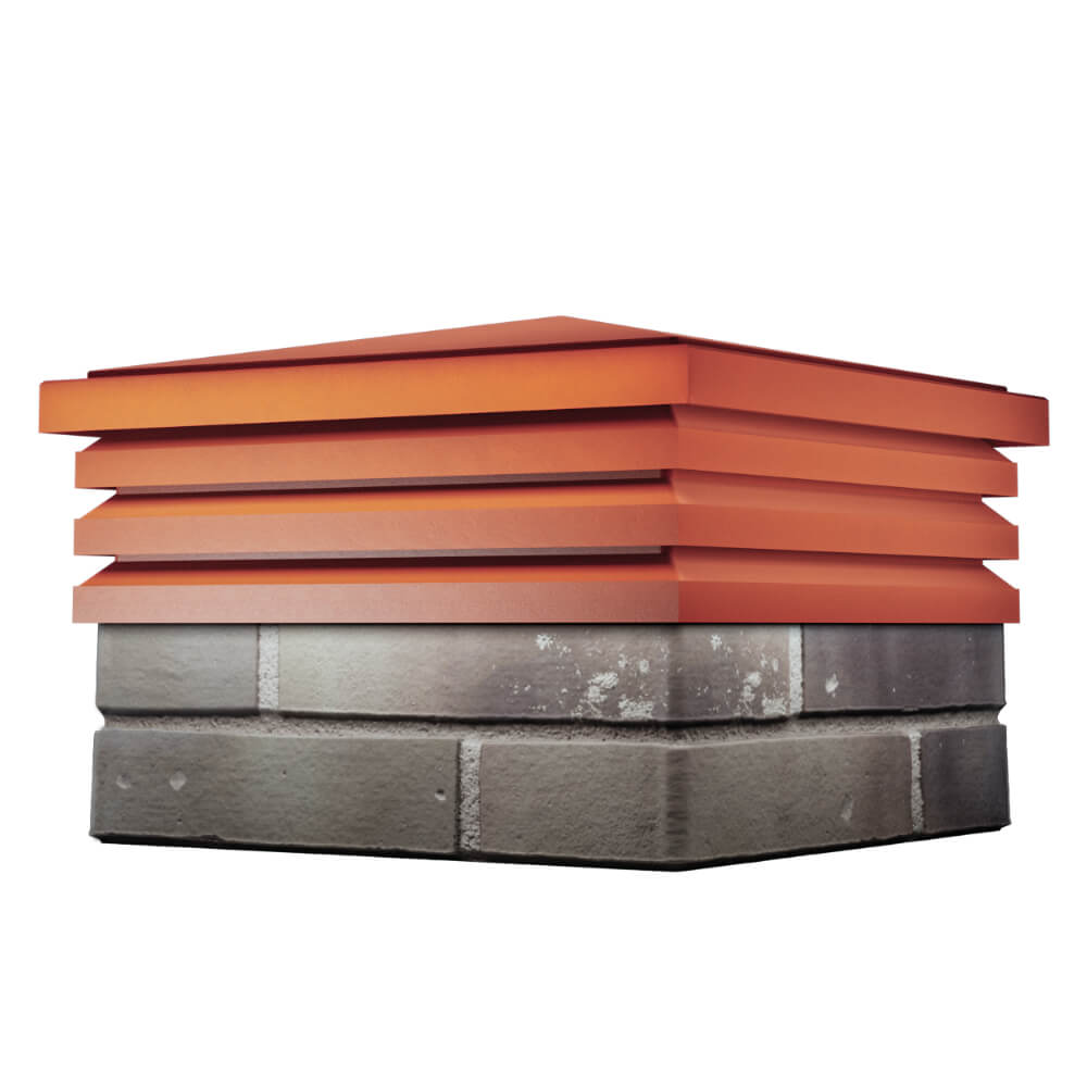 Колпак Zking Бона ХайТек Красный на столб 1.5х1.5 кирпича (385х385мм) в Кемерово фото