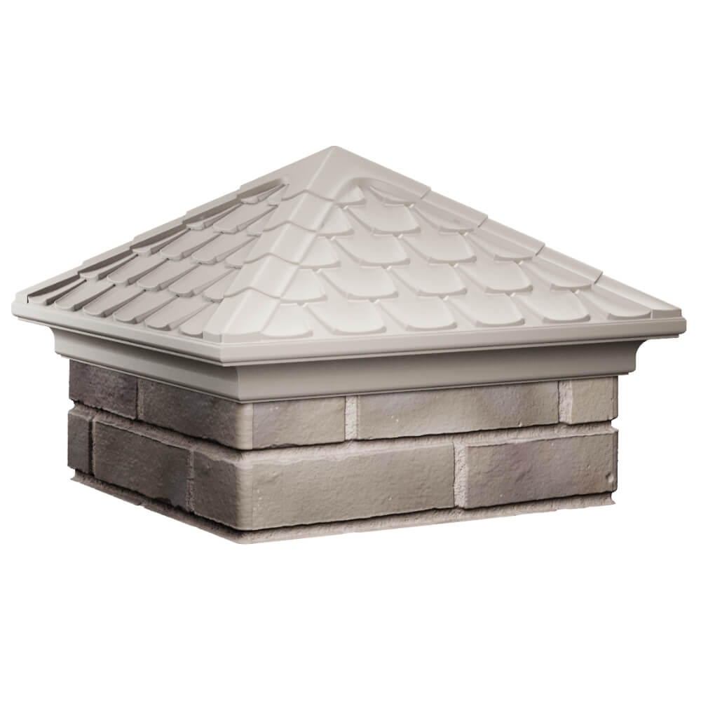 Колпак Zking Эльбрус Бежевый на столб 1.5х1.5 кирпича (385х385мм) в Кемерово фото