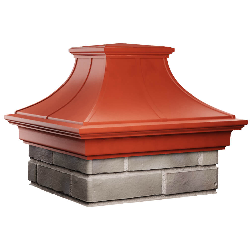 Колпак Zking Монблан Премиум Красный на столб 1.5х1.5 кирпича (385х385мм) в Кемерово фото