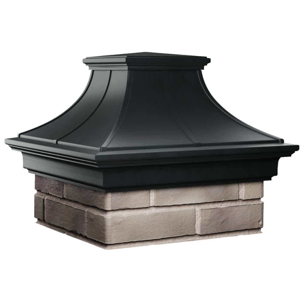 Колпак Zking Монблан Премиум Черный на столб 1.5х1.5 кирпича (385х385мм) в Кемерово фото