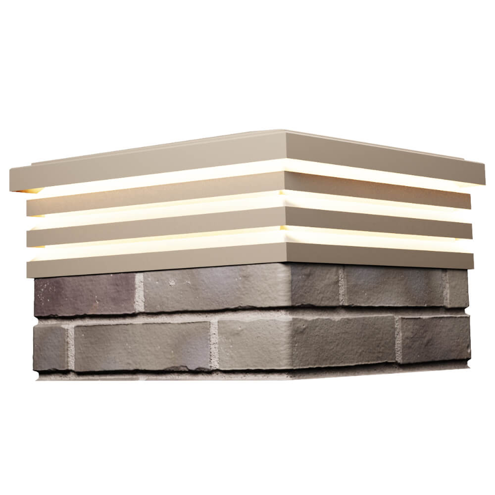 Колпак Zking Бона ХайТек Бежевый на столб 1.5х1.5 кирпича (385х385мм) с подсветкой в Кемерово фото