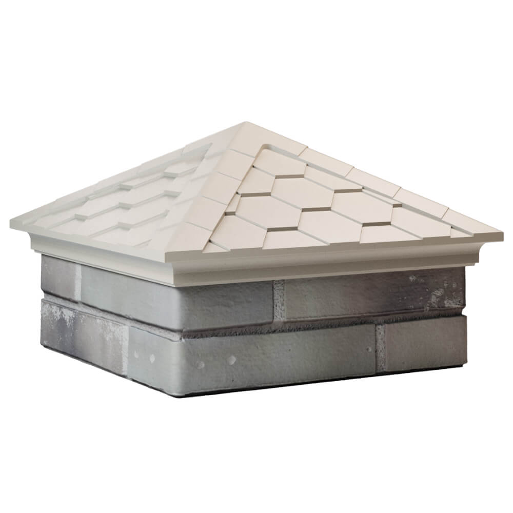 Колпак Zking Эверест Бежевый на столб 1.5х1.5 кирпича (390х390мм) в Кемерово фото