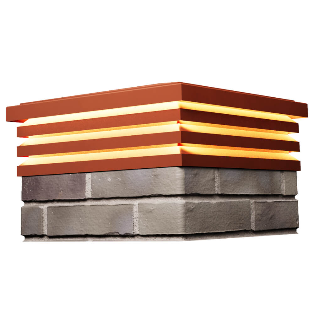 Колпак Zking Бона ХайТек Красный на столб 1.5х1.5 кирпича (385х385мм) с подсветкой в Кемерово фото