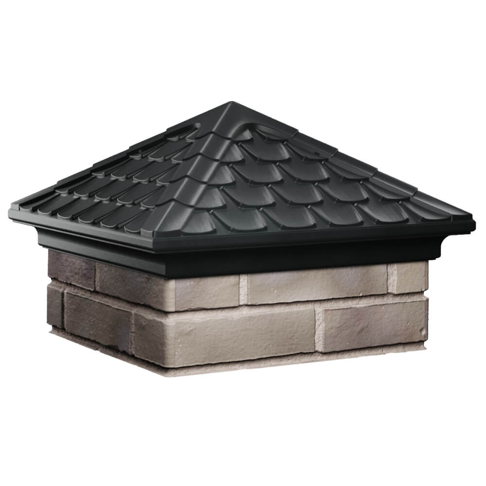 Колпак Zking Эльбрус Черный на столб 1.5х1.5 кирпича (385х385мм) в Кемерово фото