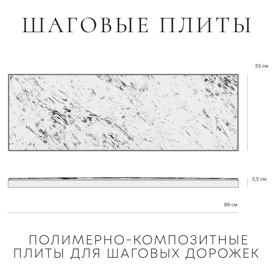 Шаговая плита STONE Графитовый Серый 990х330х55мм в Кемерово фото