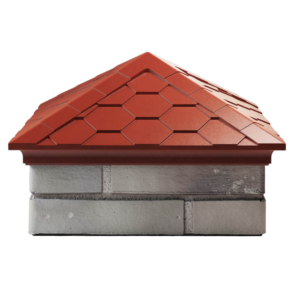 Колпак Zking Эверест Красный на столб 1.5х1.5 кирпича (390х390мм) Кемерово фото