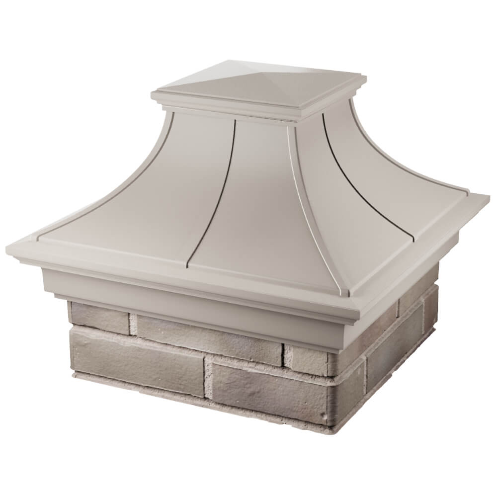 Колпак Zking Монблан Премиум Бежевый на столб 1.5х1.5 кирпича (385х385мм) в Кемерово фото