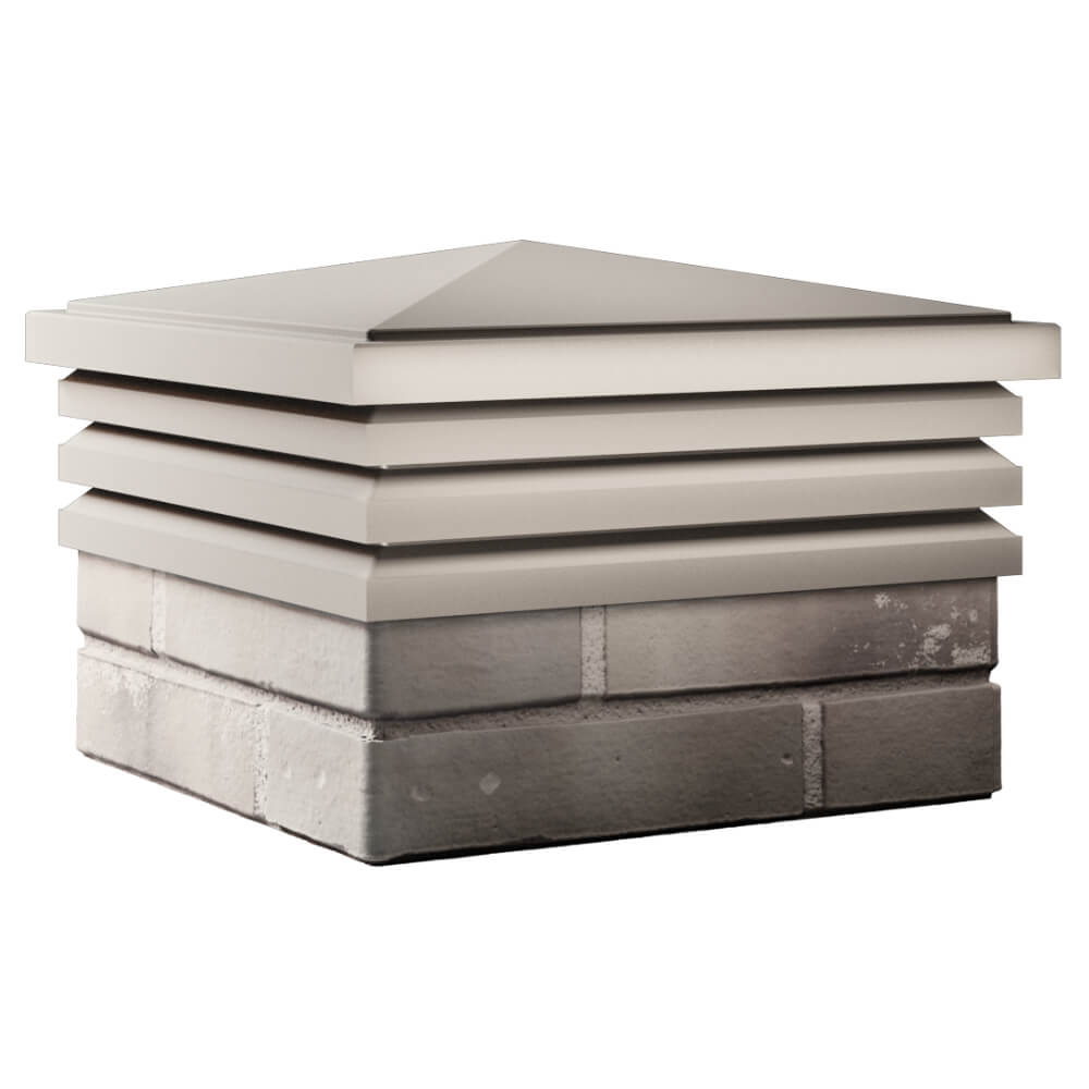 Колпак Zking Бона ХайТек Бежевый на столб 1.5х1.5 кирпича (385х385мм) в Кемерово фото