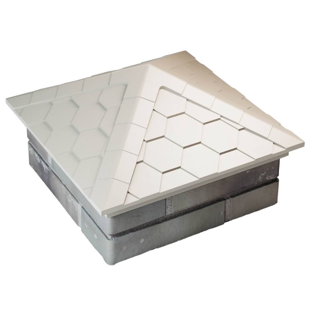 Колпак Zking Эверест Бежевый на столб 1.5х1.5 кирпича (390х390мм) в Кемерово фото