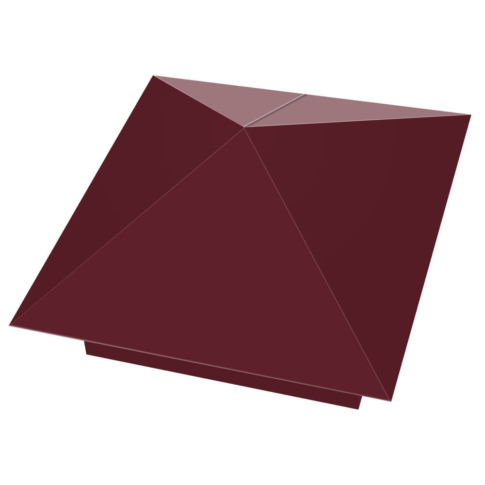 Колпак металлический 390х390мм RAL3005 Красное Вино заборный Кемерово фото