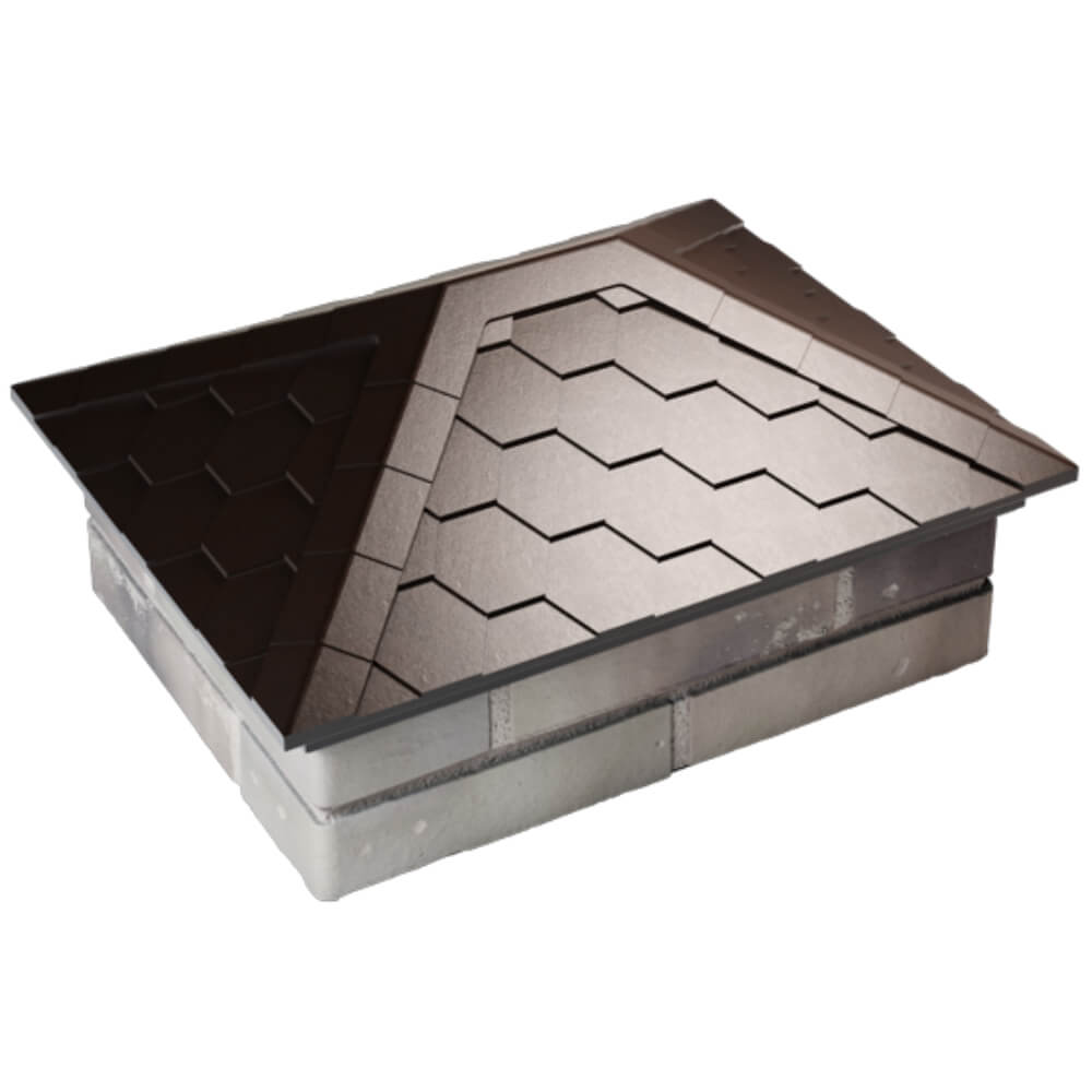 Колпак Zking Эверест Коричневый на столб 2х1.5 кирпича (520х390мм) Кемерово фото