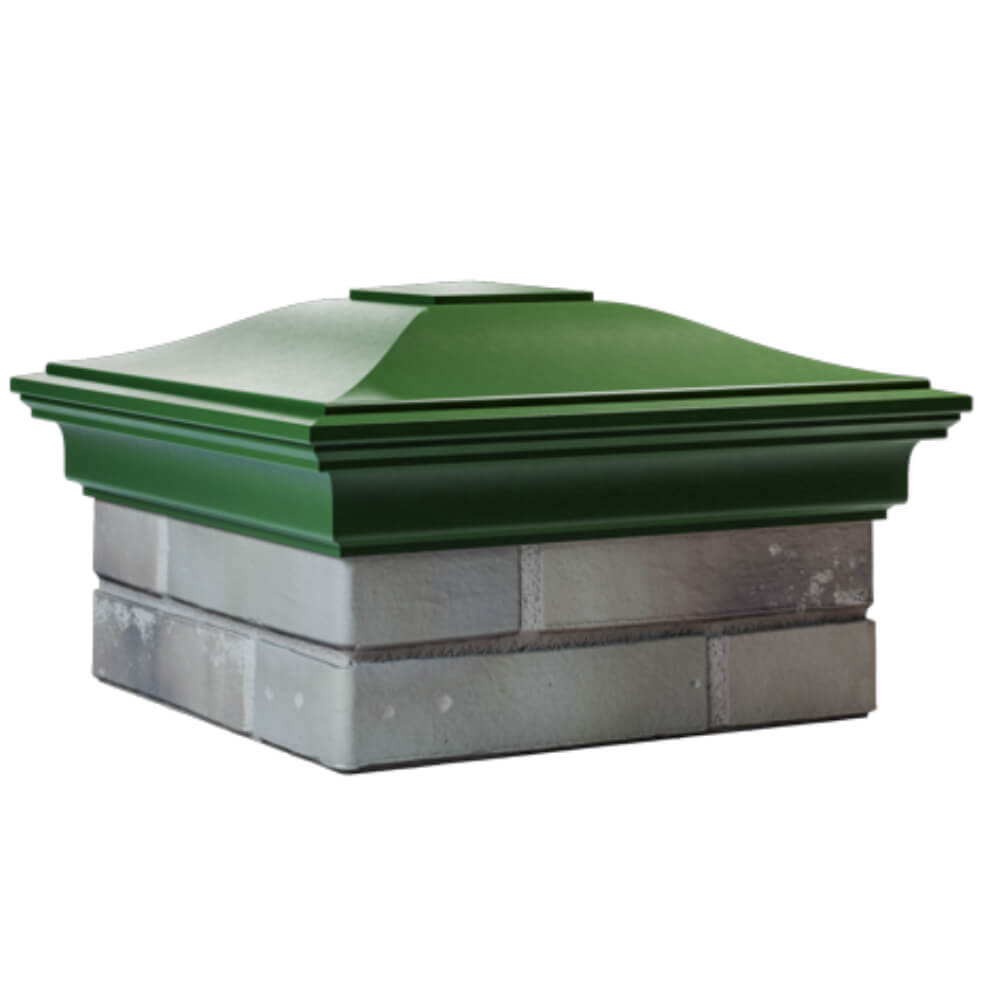 Колпак Zking Монблан Зеленый на столб 1.5х1.5 кирпича (385х385мм) в Кемерово фото