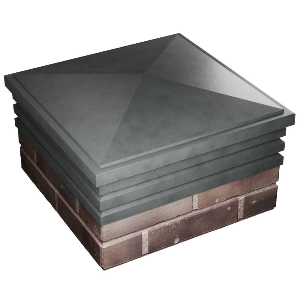 Колпак Zking Бона ХайТек Серый на столб 2х2 кирпича (513х513мм) в Кемерово фото