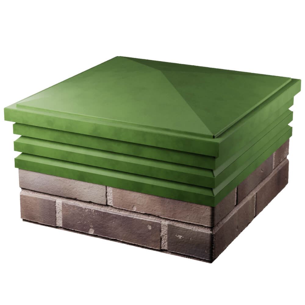 Колпак Zking Бона ХайТек Зеленый на столб 2х2 кирпича (513х513мм) в Кемерово фото