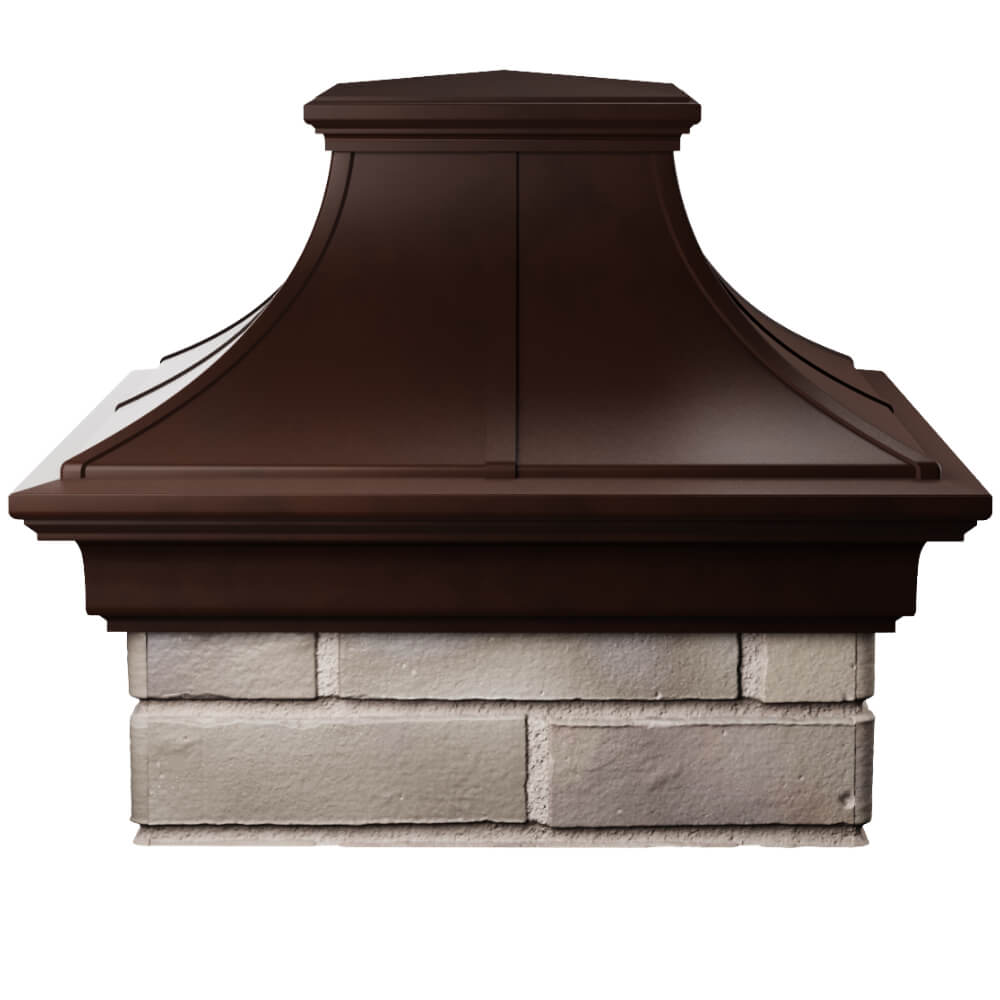 Колпак Zking Монблан Премиум Коричневый на столб 1.5х1.5 кирпича (385х385мм) Кемерово фото