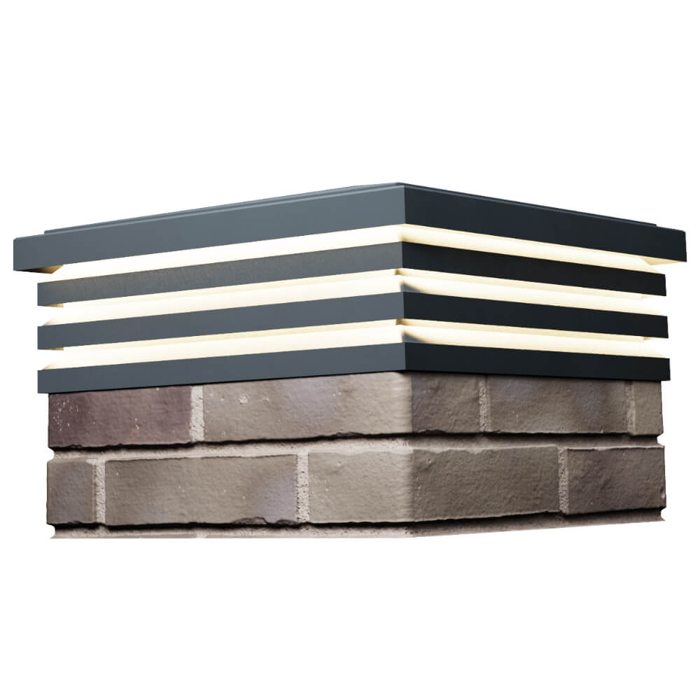 Колпак Zking Бона ХайТек Серый на столб 1.5х1.5 кирпича (385х385мм) с подсветкой в Кемерово фото