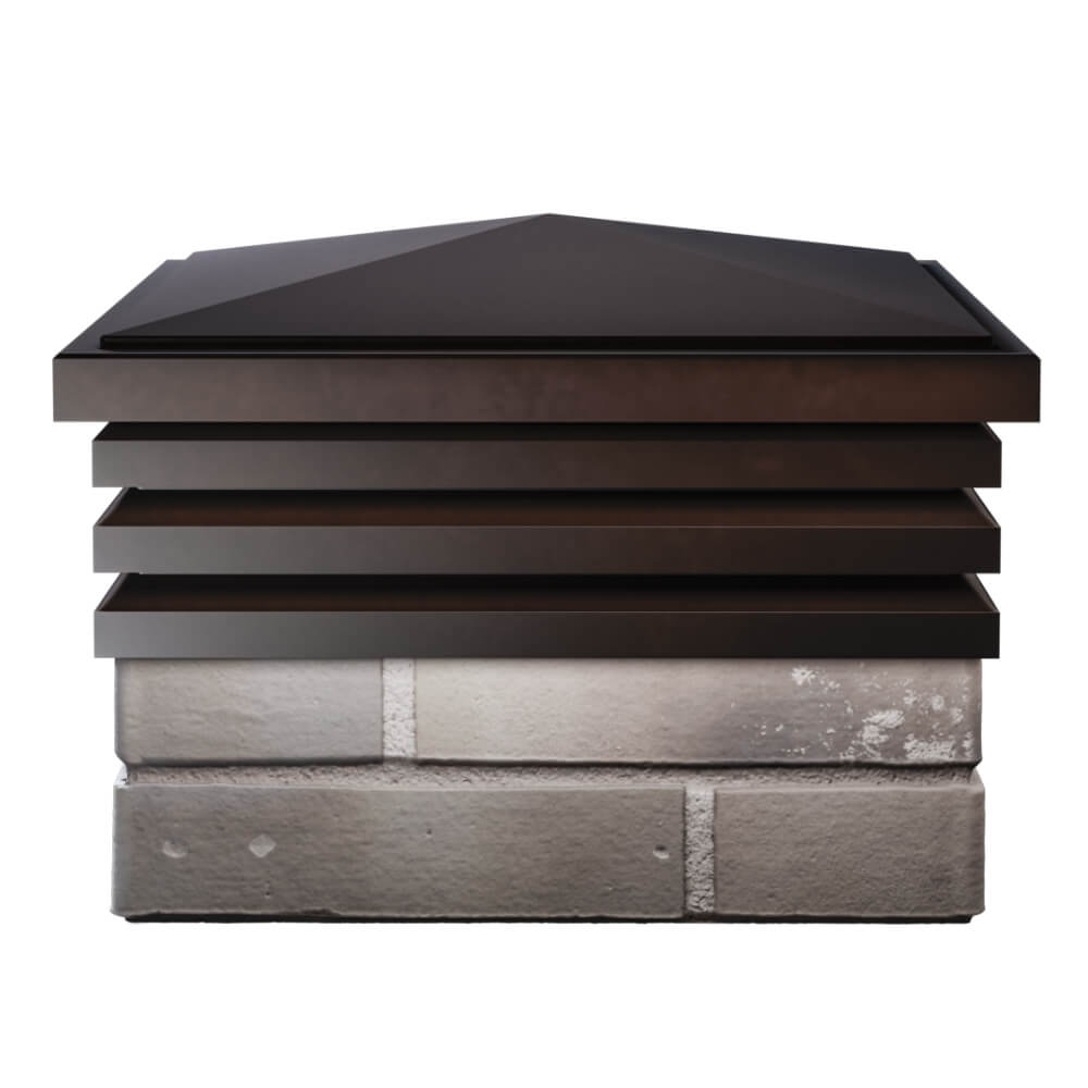 Колпак Zking Бона ХайТек Коричневый на столб 1.5х1.5 кирпича (385х385мм) Кемерово фото