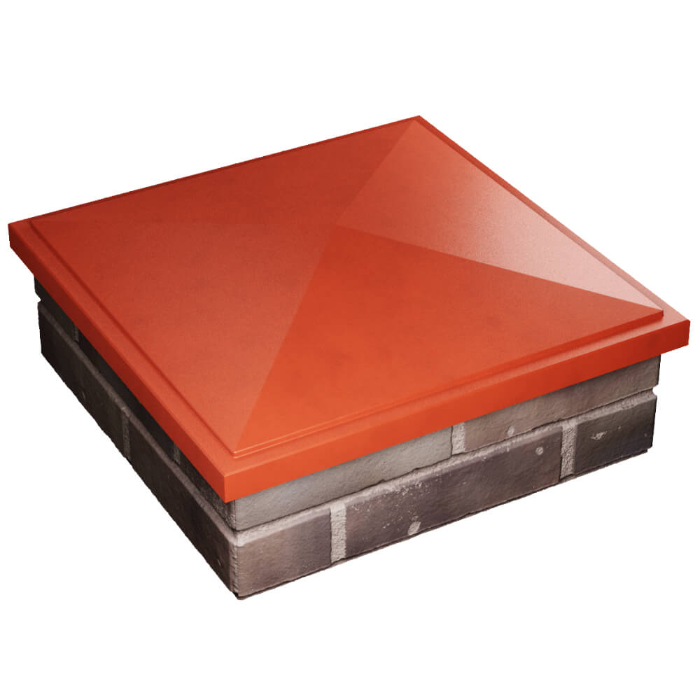 Колпак Zking БонаМоно Красный на столб 2х2 кирпича (515х515, 530х530мм) в Кемерово фото