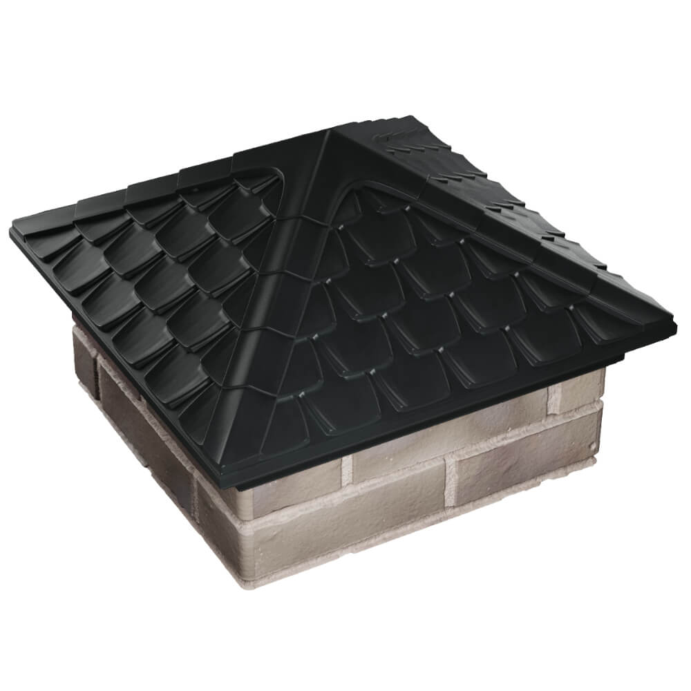 Колпак Zking Эльбрус Черный на столб 1.5х1.5 кирпича (385х385мм) в Кемерово фото