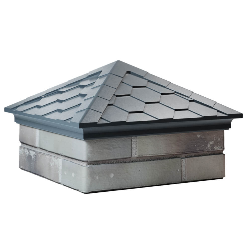 Колпак Zking Эверест Серый на столб 1.5х1.5 кирпича (390х390мм) в Кемерово фото