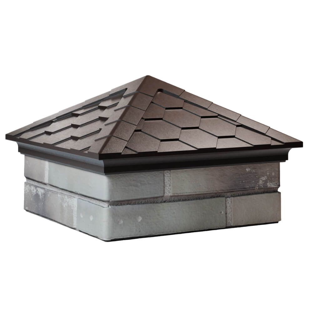 Колпак Zking Эверест Коричневый на столб 1.5х1.5 кирпича (390х390мм) в Кемерово фото