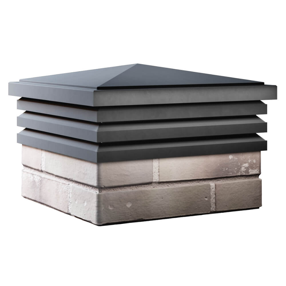 Колпак Zking Бона ХайТек Серый на столб 1.5х1.5 кирпича (385х385мм) в Кемерово фото