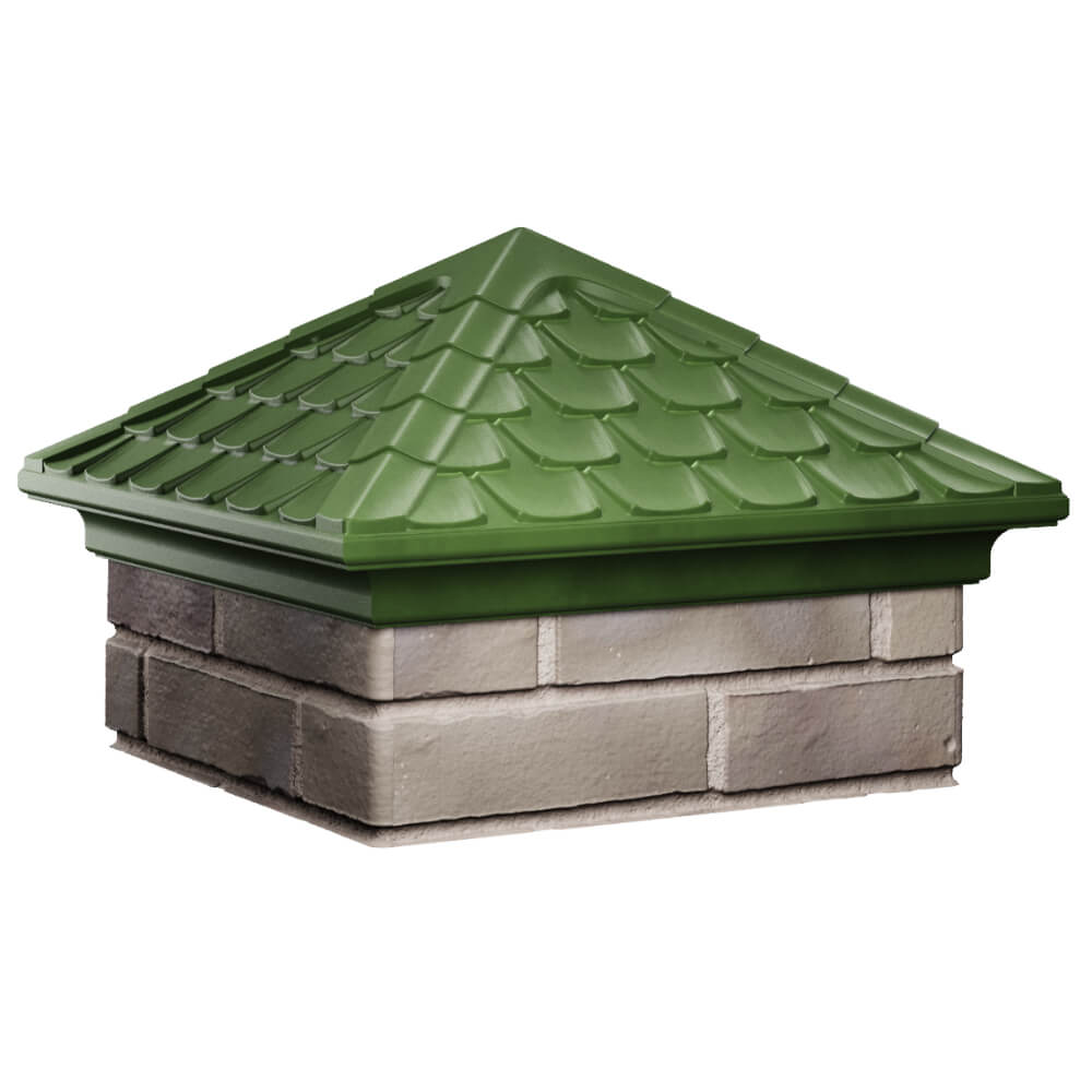 Колпак Zking Эльбрус Зеленый на столб 1.5х1.5 кирпича (385х385мм) в Кемерово фото