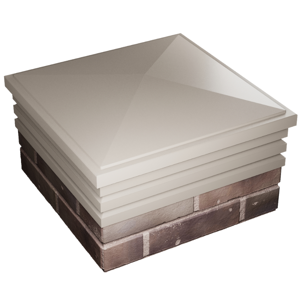 Колпак Zking Бона ХайТек Бежевый на столб 2х2 кирпича (513х513мм) в Кемерово фото