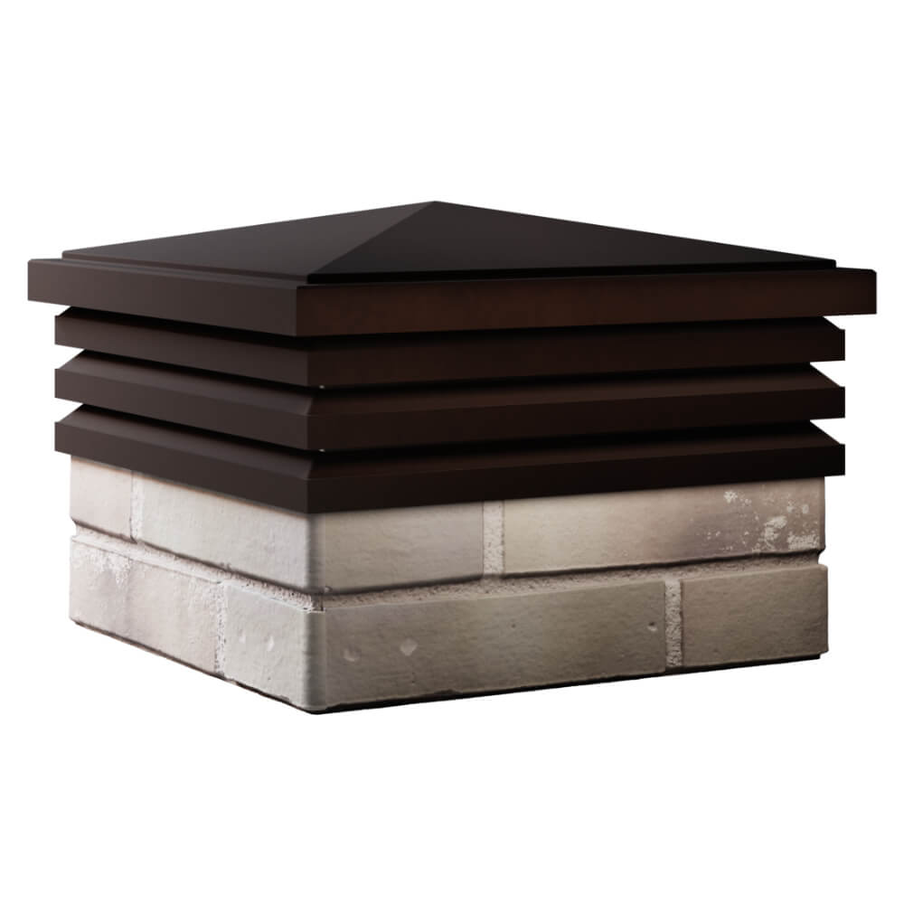 Колпак Zking Бона ХайТек Коричневый на столб 1.5х1.5 кирпича (385х385мм) в Кемерово фото