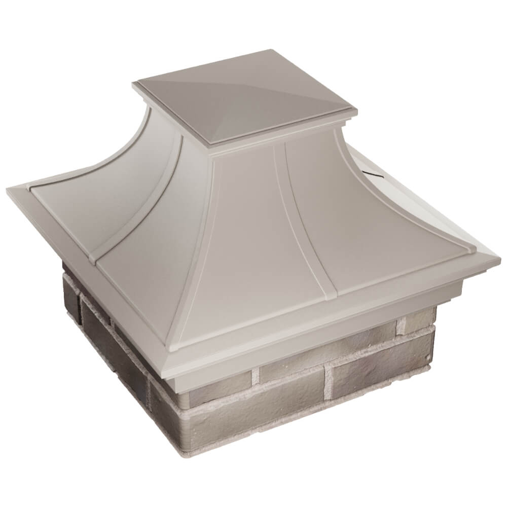 Колпак Zking Монблан Премиум Бежевый на столб 1.5х1.5 кирпича (385х385мм) в Кемерово фото
