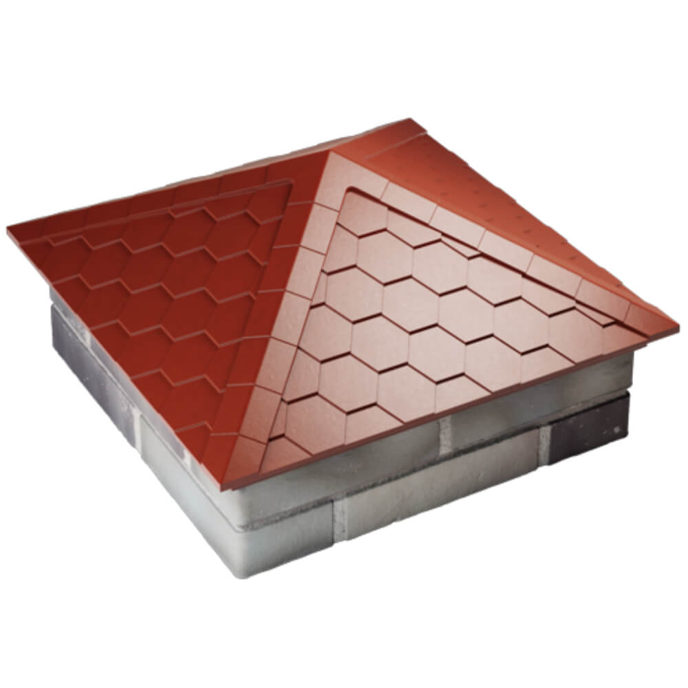 Колпак Zking Эверест Красный на столб 2х2 кирпича (535х535мм) Кемерово фото