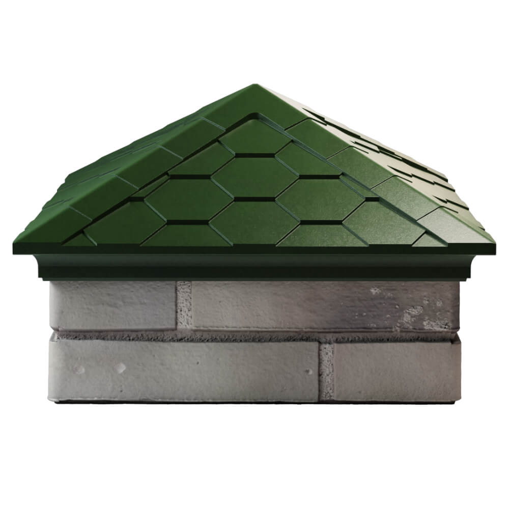 Колпак Zking Эверест Зеленый на столб 1.5х1.5 кирпича (390х390мм) Кемерово фото